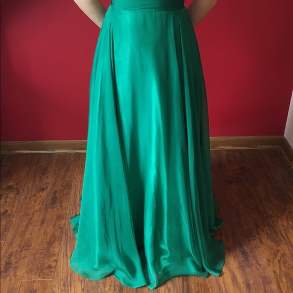 Long, lighter green prom dress - Picture 2 of 6